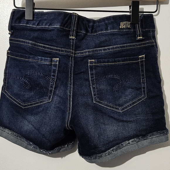 Justice Dark Blue Jean Shorts girls  12 - Picture 3 of 5